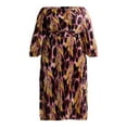 thumbnail image 2 of Terra & Sky Black Label Women's Plus Size Pleated Off the Shoulder Midi Dress, 0X-5X, 2 of 4