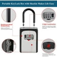 thumbnail image 2 of Key Lock Box Wall Mounted, Portable Lock Box for House Key, 5 Key Capacity, Weatherproof Resettable Code House Key Safe Security Lock Box for Outside Realtors Garage Spare (2 Pack), 2 of 6
