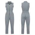 thumbnail image 5 of Idoravan Women's Solid Sleeveless Cargo Jumpsuit Zip Front Romper with Pockets Casual Loose Workwear Overalls for Summer spring jumpsuits for women, 5 of 9
