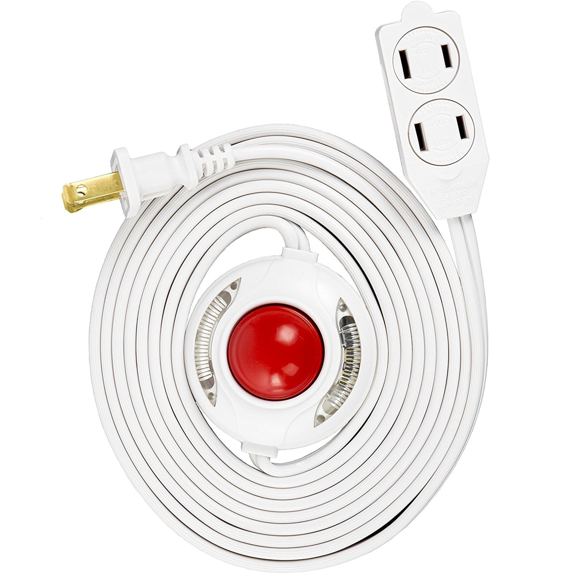 Uninex 9 Ft 3 Outlet Lighted Foot Switch Extension Cord Power Strip