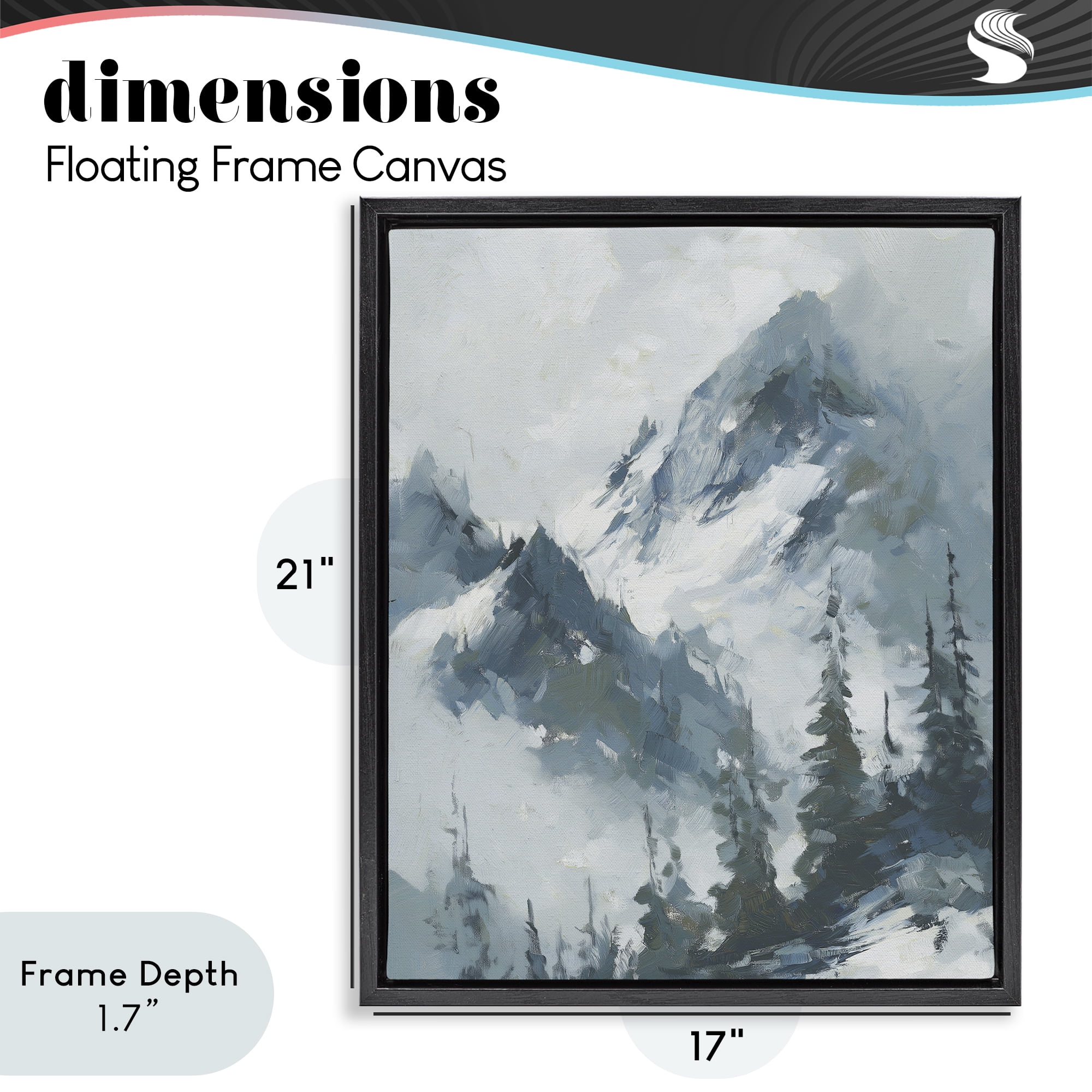 Stupell Industries Frozen Majesty Mountains Black Framed Floater Canvas Wall Art, design by Svetlana Aleynikova