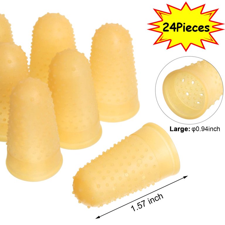 24 Pieces Guitar Finger Protectors, Rubber Finger Tips Office Rubber  Fingers Tips Guard 3 Sizes Rubber Finger Pads For Paper Sorting Sewing, 4  Colors