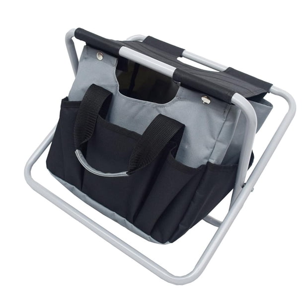 Pesca Aparejos Mochila Bolsa Camping Taburete plegable Asiento Silla para hombres Gris negro Cola Taburete de pesca