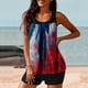 thumbnail image 2 of Traje de baño de dos piezas para mujer, trajes de baño para mujer, traje de baño de dos piezas de cintura alta, estilo conservador y moderno con estampado del Día de la Independencia para mujer., 2 of 3
