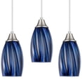 thumbnail image 1 of Luces colgantes karyfine de vidrio azul oscuro para cocina, paquete de 3, 1 of 6
