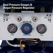 Stealth Ultra Quiet 12 Gallon 150 PSI Portable Electric Oil-Free Air Compressor, Professional Series