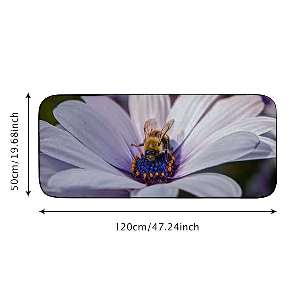 Heduofu Decorative Door Mat, Door Mat with Non-Slip Rubber Backing, Easy Cleaning, Traps Dirt, Rug for Entry, Patio, Garage - African Daisy Bee Nature Flower Plant Insect 19.68*47.24 in