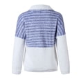 thumbnail image 5 of Gibobby Blusa Manga Larga Mujer Sudadera de felpa con cuello en V para mujer, blusa de manga larga con cremallera en , Top deportivo informal a juego de colores cálidos（Azul， XL), 5 of 5