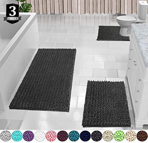 Non Slip Bath Mat Soft Thick Large Bathroom Area Rug Water Absorbent Shaggy Mats
