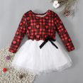 thumbnail image 2 of HBFAGFB Robes d'Été pour Fille 2024 Confortables à Carreaux Manches Longues Robe Mignonne Jupe en Maille Rouge Taille 90, 2 of 4