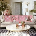 thumbnail image 4 of Merry Christmas Pillow Covers 20x20 Set of 4 Velvet Christmas Pillow Cases Pink Xmas Winter Holiday Throw Pillow Covers Christmas Tree Snowman Cushion Covers for Outdoor Home Bed Sofa Couch(20 Inch), 4 of 5