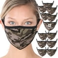 thumbnail image 1 of Camouflage Print Fashion Washable Adults Unisex One Size Face Covering Mask - Army Camouflage (12 Pieces), 1 of 3