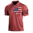 thumbnail image 2 of Kopltyrfg Short Sleeve Polo Shirts for Men Graphic Stretch Casual American Patriotic Raglan Golf Polos for Men Vermilion 3XL, 2 of 4
