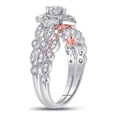 thumbnail image 2 of Diamond Princess 14kt Two-tone Gold Round Diamond Bridal Wedding Ring Band Set 3/4 Cttw, 2 of 4