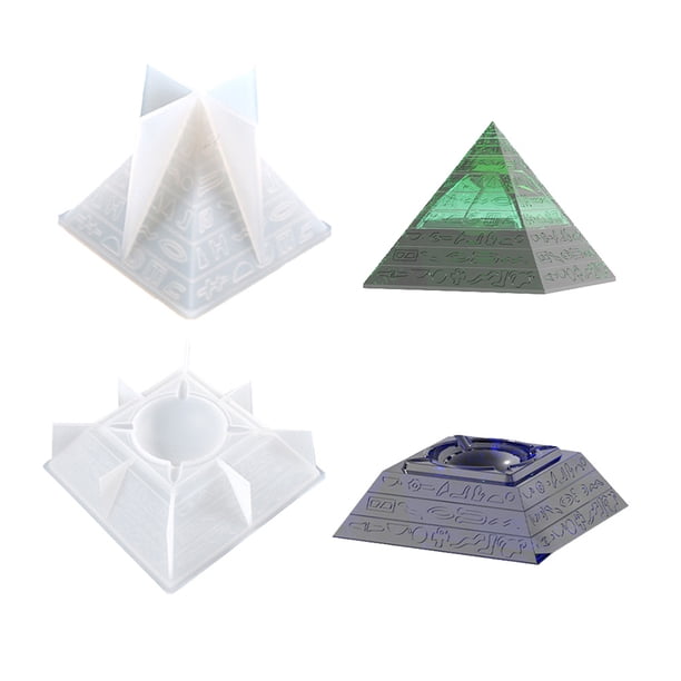 Bsvklp Moldes para Cenicero Moldes Piramidales Manualidades DIY Molde Artístico Silicona Mesa Del