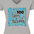 thumbnail image 4 of Inktastic 100 Days of School Stars in Blue Women's V-Neck T-Shirt, 4 of 5