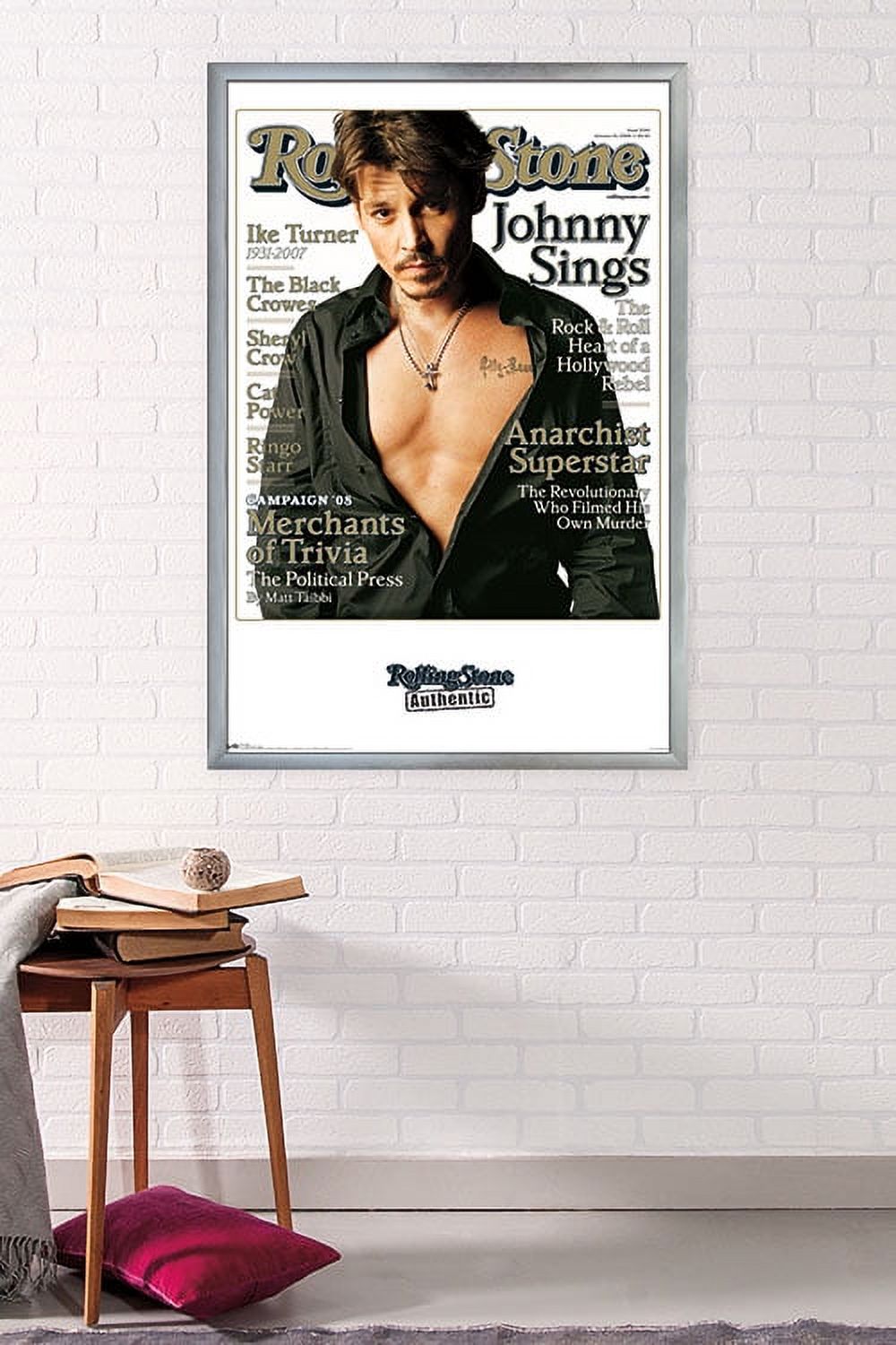 Rolling Stone Magazine - Johnny Depp - Chest Wall Poster, 22.375" x 34", Framed - image 2 of 2