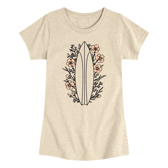 Instant Message - Floral Surfboard Fitted Short Sleeve Graphic T-Shirt