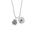 thumbnail image 2 of Delight Jewelry Silvertone Shamrock with Celtic Knot Silvertone Script Initial Disc - A - Charm Necklace, 20"+3", 2 of 4