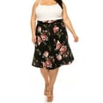 thumbnail image 2 of Women's Plus Size Casual Floral Print A Line Waist Bow Tie Belted Knee Length Midi Skirt, 2 of 6