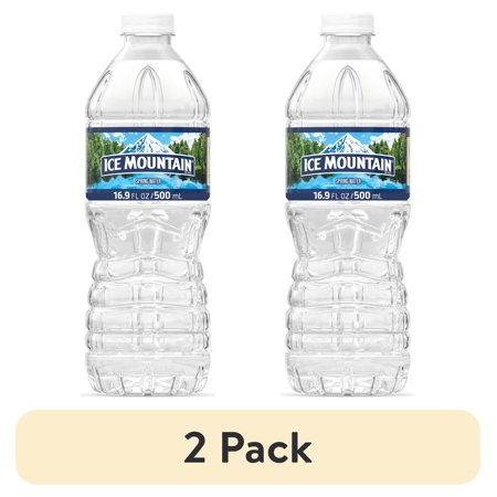 (2 pack) Ice Mountain Spring Water, 16.9 Fl Oz, Single Plastic Bottle