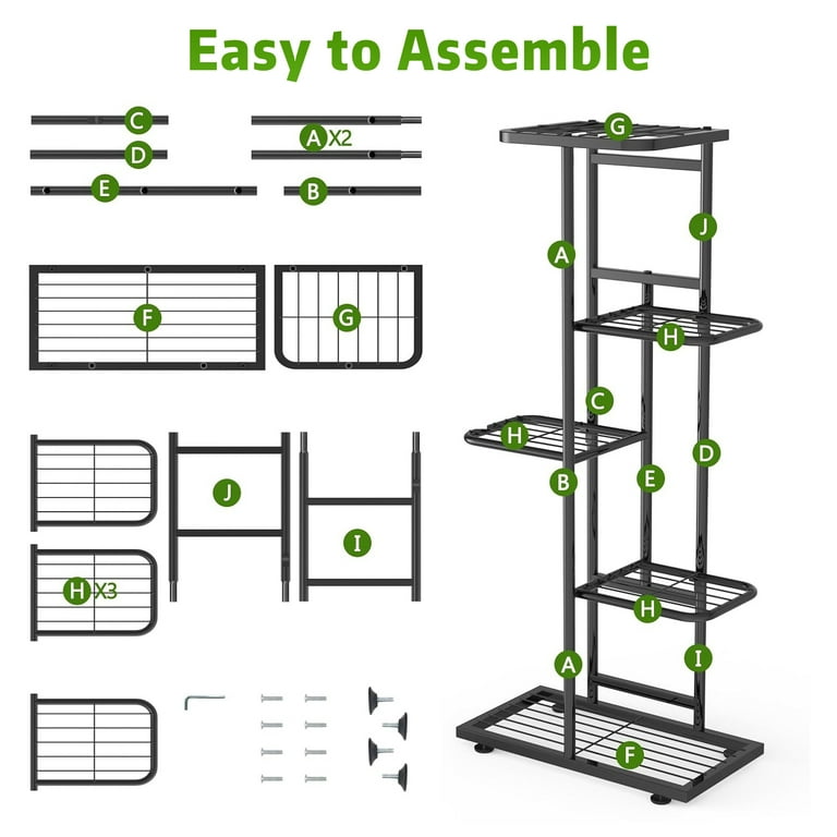 5-Tier Metal Plant Stand for 6 Pots photo 8