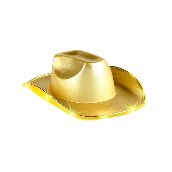 Unisex Cowboy Hat Light Up Flashing LED Brim Cowboy Hat Fun Light Up Hat For Wedding Prom Birthday Party Halloween Christmas