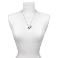 thumbnail image 3 of Delight Jewelry Goldtone Paw in Circle Silvertone Script Initial Disc - L - Charm Necklace, 20"+3", 3 of 4