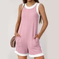 thumbnail image 7 of gbyLJF Womens Jumpsuit Casual Wide Leg Sleeveless Jumpsuits Solid Color Cropped Rompers Loose Fit Overalls with Pockets, 7 of 7