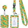 thumbnail image 1 of LCXmlly Card Cover 1 Set ID Badge Holder with Lanyard, Retractable Reel Clip, Convenient Flower Pattern, for Office, 1 of 7