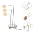 thumbnail image 6 of OULII Beige Wall Mounted Coat Rack with Foldable Metal and Wooden Swivel Hooks for Space Saving, 6 of 8