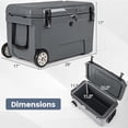 thumbnail image 3 of Gymax 52 Quart Portable Hard Cooler w/6-Day Ice Retention Pull Handle & Wheels Ruler Grey, 3 of 9