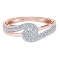 thumbnail image 3 of AFFY 0.05CT Natural Round Diamond Swirl Promise Ring for Women 14K Rose Gold over Silver-10, 3 of 5