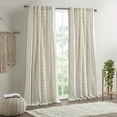 thumbnail image 2 of Cotton Printed Curtain Panel with Chenille Stripe and Lining, Decorative Boho Curtains with Tassels for Kitchen Bedroom, 1 Panel, 2 of 9