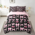 thumbnail image 2 of Castle Fairy Girls Kawaii Bow 7-Piece Twin Bedding Sets,Dreamy Princess Bedding Comforter Set,Black Pink Breathable Sheet Sets,Lightweight Room Decor, 2 of 8