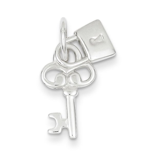 Kevin Jewelers Sterling Silver Lock and Key Charm