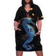 thumbnail image 1 of Vestido azul de bolsillo suelto de ensueño para mujer, vestidos formales para ocasiones especiales, ropa femenina, vestidos de lujo para mujer., 1 of 7