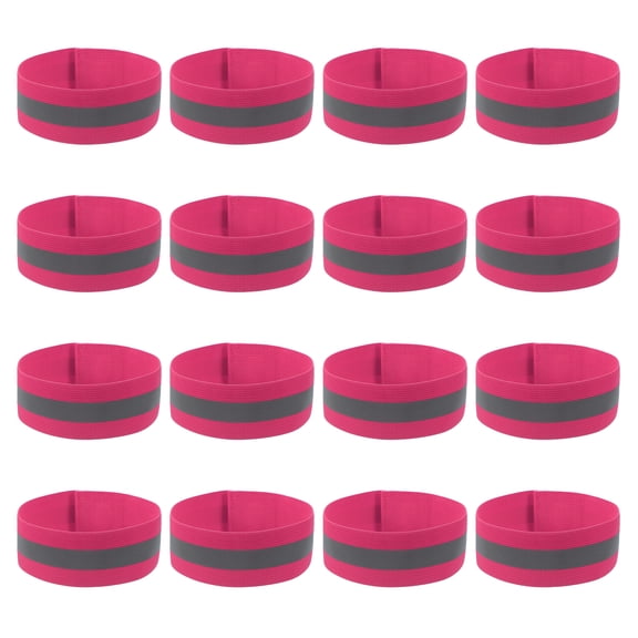 Uxcell Reflective Bands for Wrist/Arm/Ankle/Leg, 16pcs High Visibility Safety Reflector Tape Straps, Pink