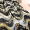 thumbnail image 3 of Black Marble Gold Wave Pattern Blanket,Comfortable Soft Flannel Throw Blanket,All Season,Warm Lightweight Blankets for Sofa Bed Couch Living Room Chair,60"x80", 3 of 4
