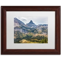 Trademark Fine Art 'Glacier National Park in Autumn' Canvas Art by Pierre Leclerc, White Matte, Wood Frame
