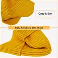 thumbnail image 4 of Morttic Women Men Beanie Hat Winter Warm Knitted Hat with Earflap Woolen Ski Skull Cap for Sport Outdoor, Yellow, 4 of 7
