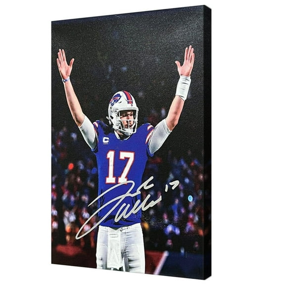 American Football Sports Billsed Poster For Kids Fun Teen Birthday Christmas Gifts Josh Allen Rugby Star Posters Frames Canvas Wall Art Print Picture For Home Room Decor