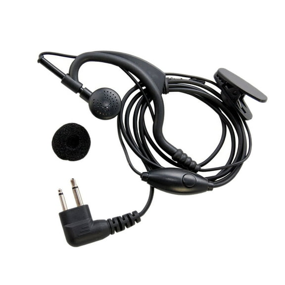 HQRP 2-Pin External Ear Loop Hands Free with Push-to-Talk Microphone for Motorola Radio Devices DTR Series: DTR550, DTR410