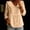 A590 Khaki, variant on Womens Vintage Ruffle Collar Blouses Button Down Linen Textured Peplum Shirts Three Quarter Sleeve Flowy Tunic Tops Casual Cottagecore Outing Classic Layering Basic Tees