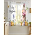 thumbnail image 4 of Spring Groundhog Sheer Curtains 45 Inch Length 2 Panels Set for Living Room/Bedroom, Watercolor Sunflower Botanical Butterfly Kitchen Curtains Grommet Semi-Sheer Curtains Window Treatments 42"x45"x2, 4 of 7