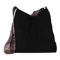 thumbnail image 1 of Bolso bandolera de pana para mujer, bolso bandolera informal de gran capacidad para compras, color negro, 1 of 3