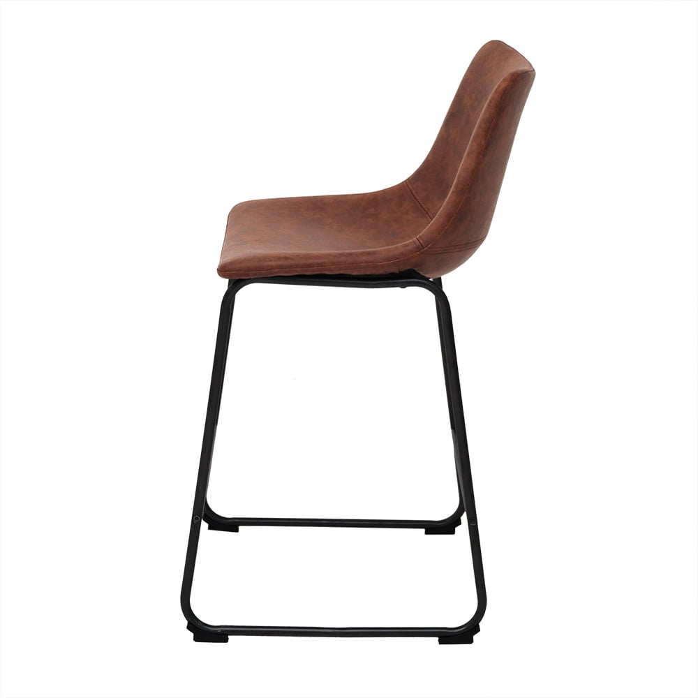 Abble 24" Camel Faux Leather Counter & Bar Stool(Set of 2)