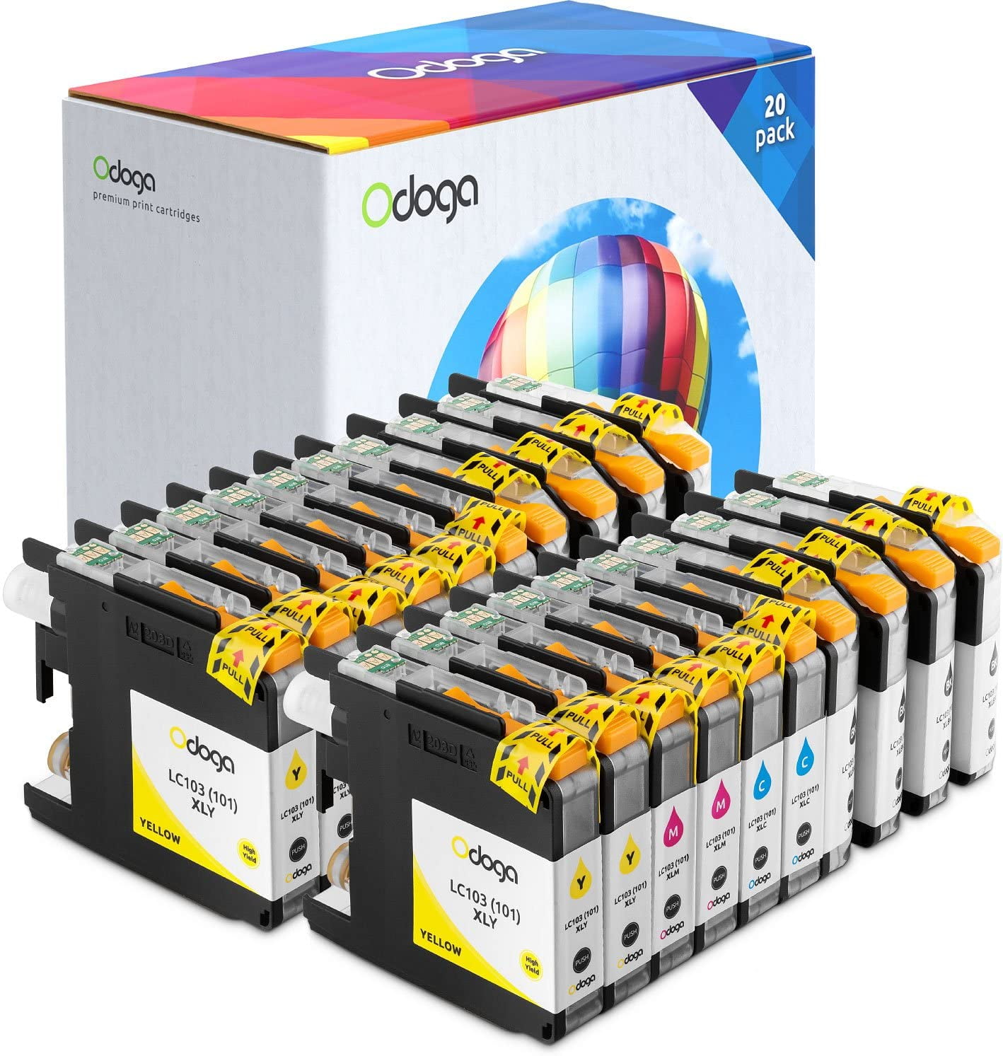 Odoga Compatible 20 Pack LC101 LC103 LC103BK Ink Cartridge Replacement