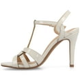 thumbnail image 2 of Journee Womens Valry Woven T-Strap Stiletto Dress Sandals, Widths Available, 2 of 9