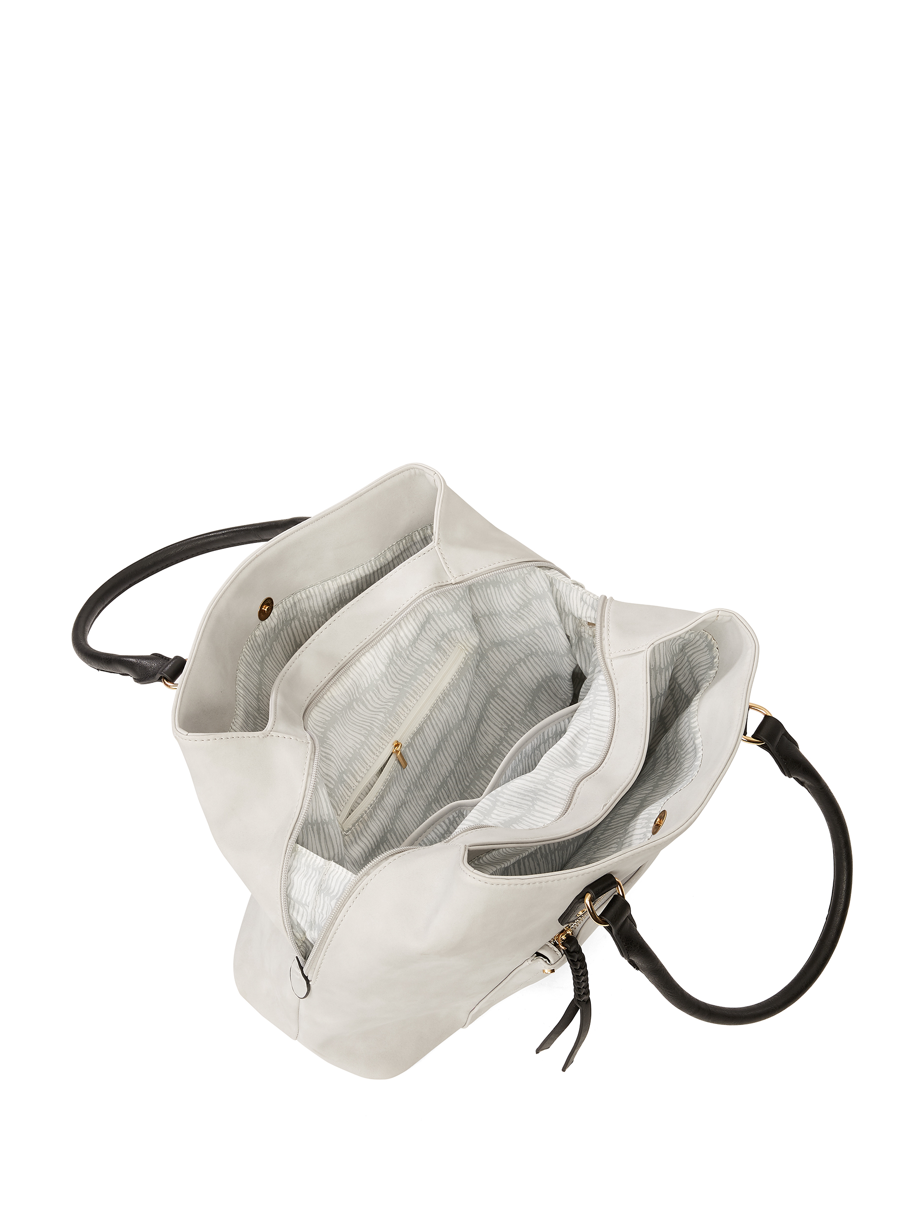 VR NYC Braided Zip Front Pocket Carter Satchel